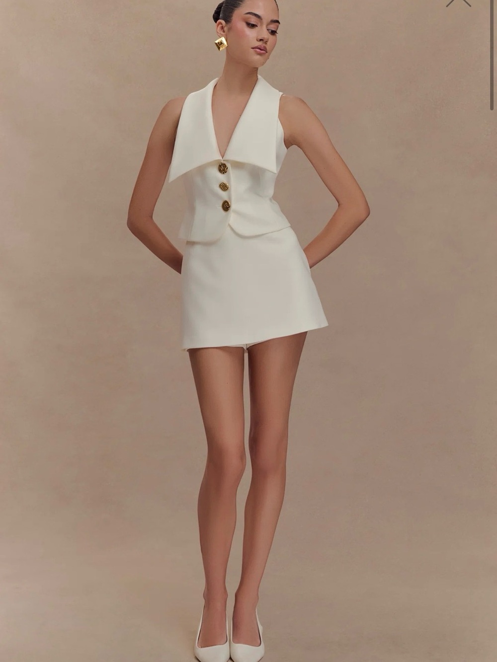 NWT Meshki Alix Suiting Mini Skort Sz L